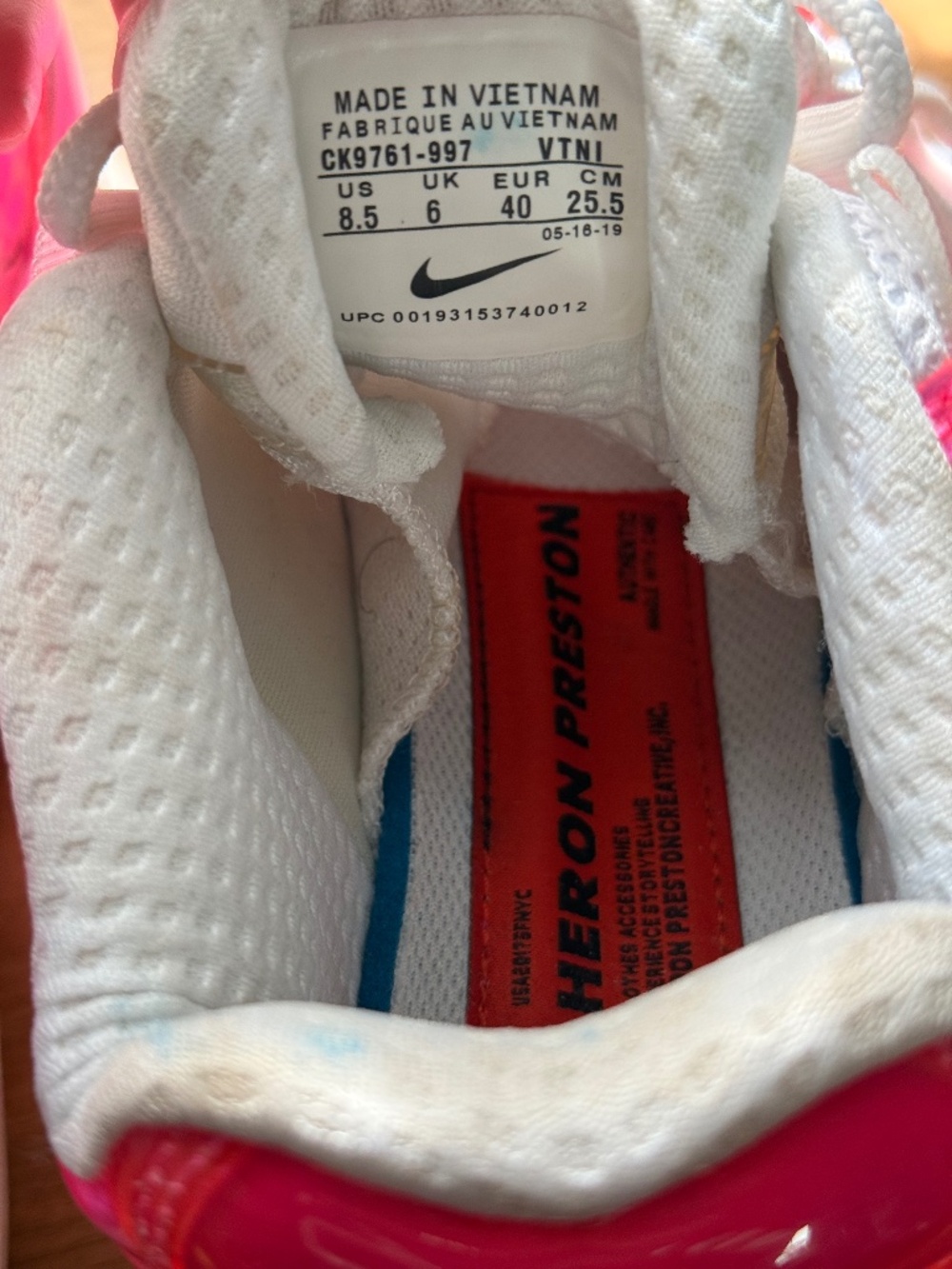 RARE Nike x Heron Preston Collab Air Max 720 Hyper Pink CK9761-997 Men’s 8.5 - Picture 8 of 16
